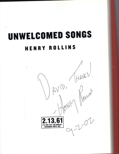 Unwelcomed Songs: Collected Lyrics 1980-1992 (Henry Rollins)