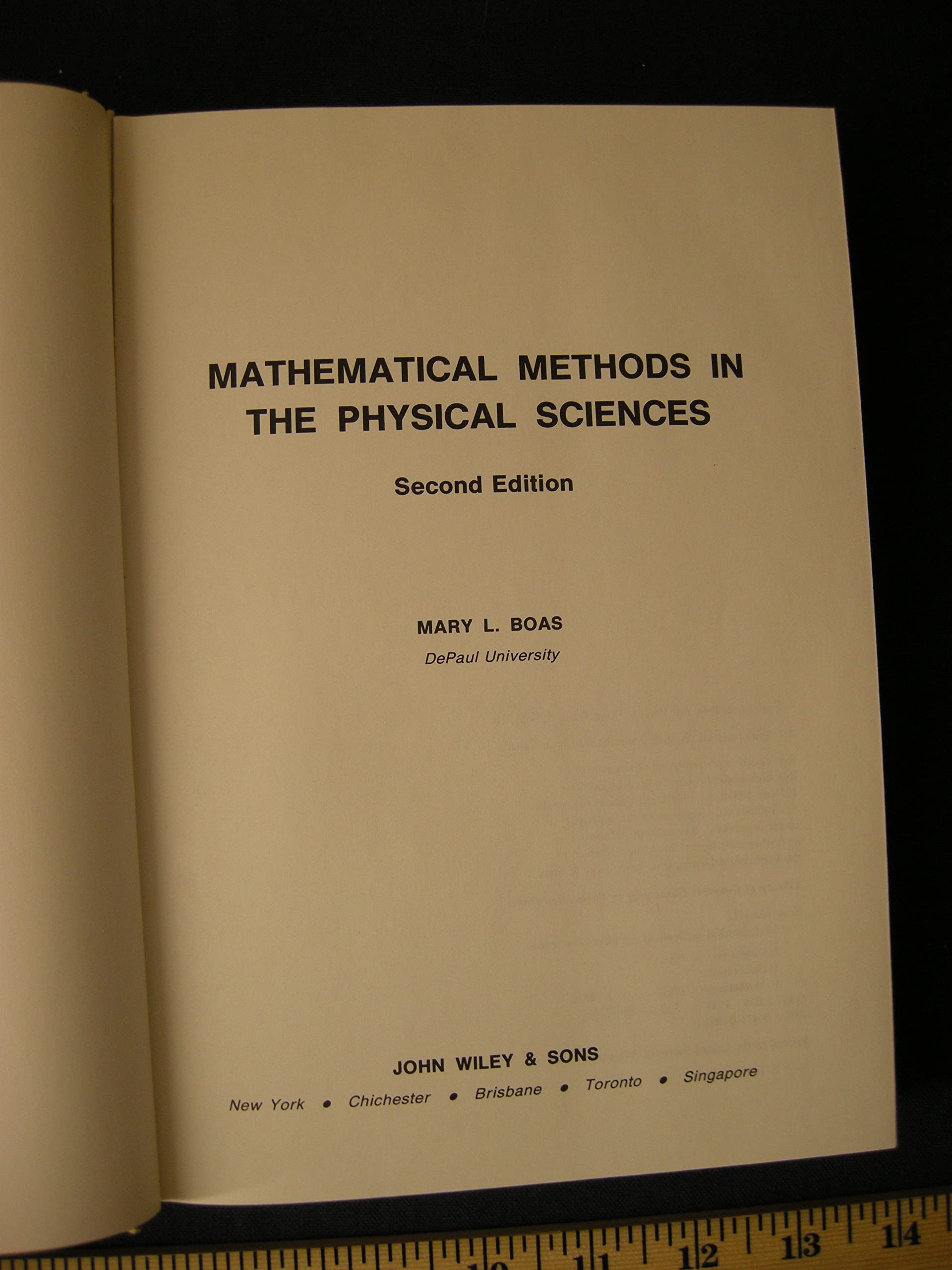Mathematical Methods in the Physical Sciences