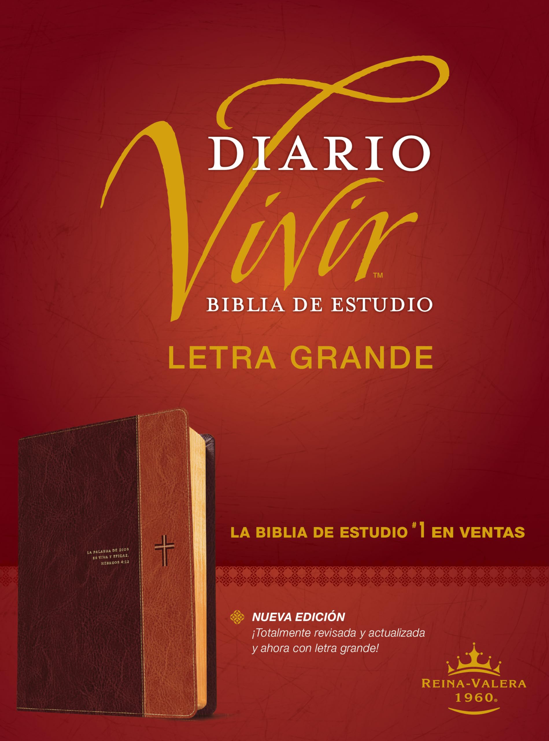 Biblia de estudio del diario vivir RVR60, letra grande (SentiPiel, Caf/Caf claro, ndice, Letra Roja) (Spanish Edition)