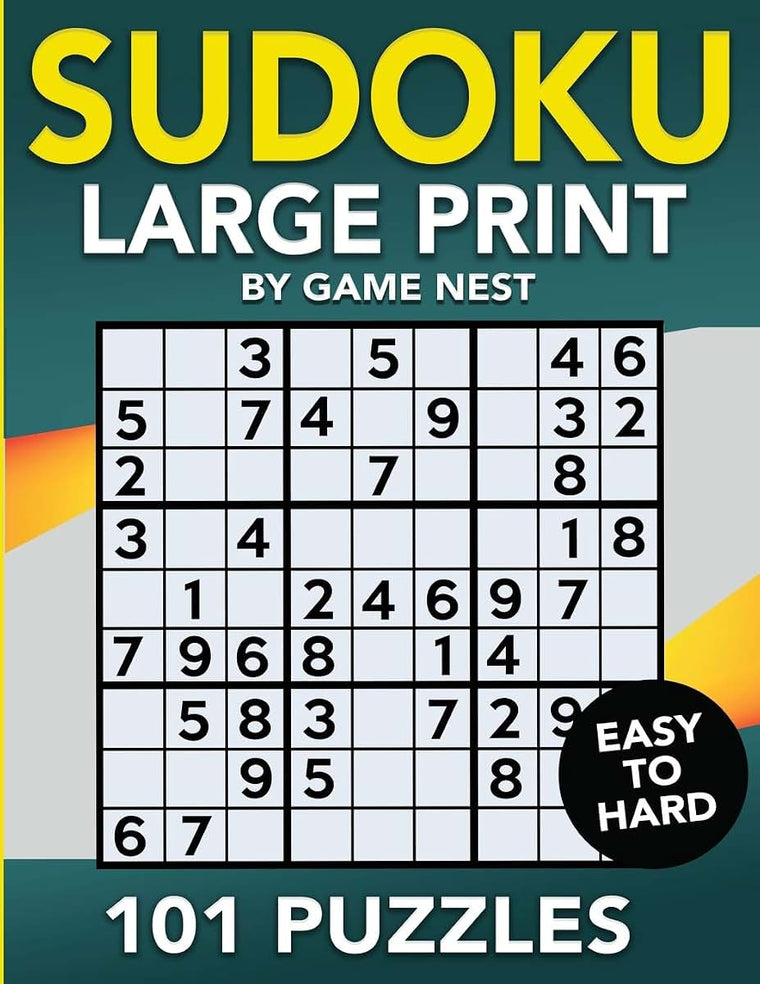 Sudoku Large Print 101 Puzzles Easy to Hard: One Puzzle Per Page - Easy, Medium, and Hard Large Print Puzzle Book For Adults (Puzzles & Games for Adults)