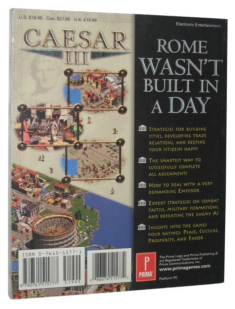 Caesar III: Prima's Official Strategy Guide — back cover