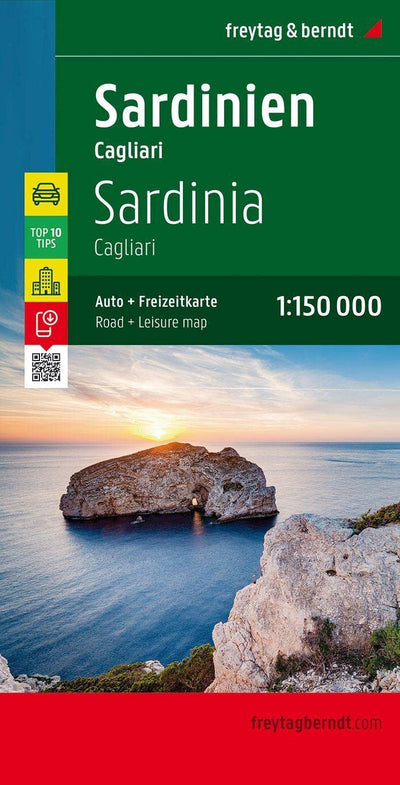 Sardinia Travel Map (with Cagliari) (English, Spanish, French, Italian and German Edition)