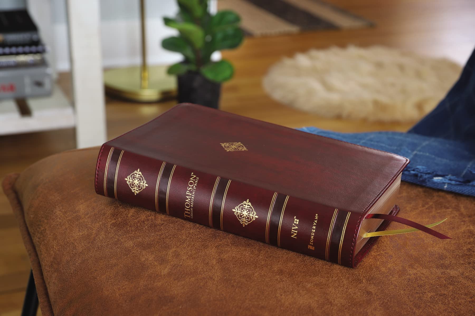 NIV, Thompson Chain-Reference Bible, Handy Size, Leathersoft, Burgundy, Thumb Indexed, Red Letter, Comfort Print