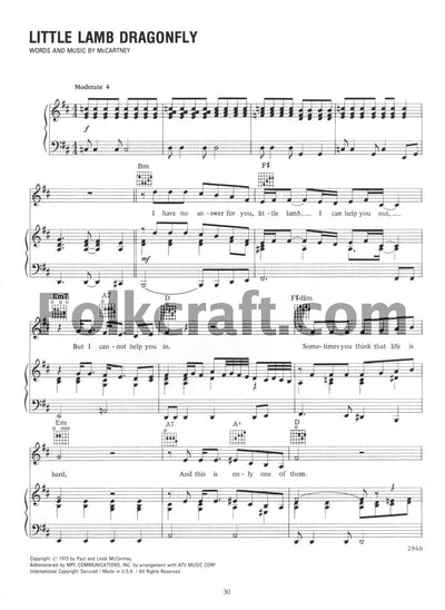 Paul McCartney - Red Rose Speedway Piano, Vocal and Guitar C