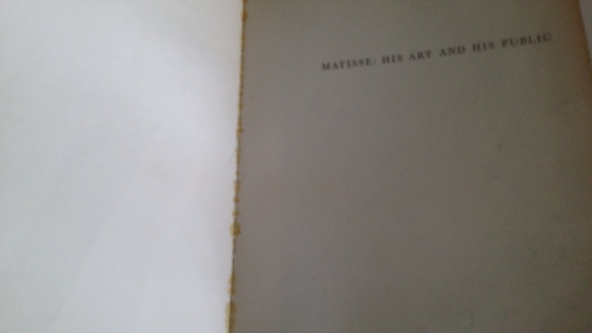 Matisse: His Art and His Public