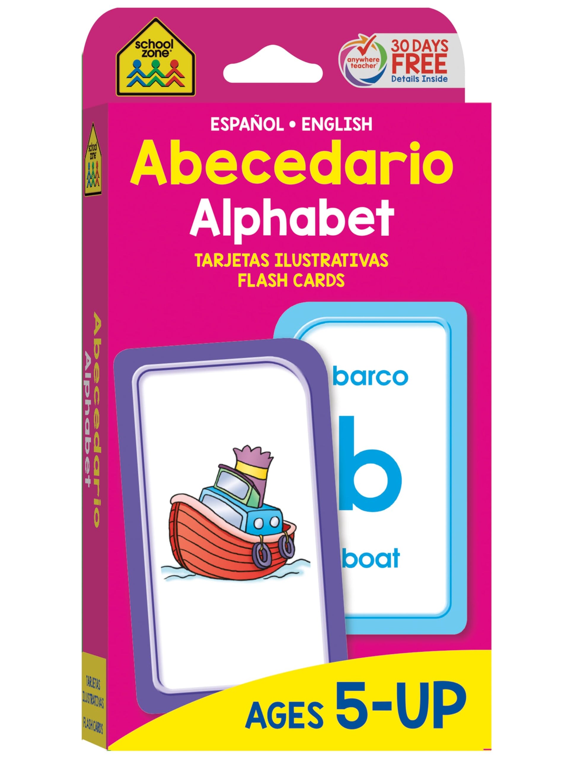School Zone Spanish Alphabet Flash Cards: 56 Cards, Preschool, Kindergarten, Abecedario Tarjetas Ilustrativas, ABC's, Alphabetical Order, Bilingual, ESL, Language Immersion (Spanish/English Edition)