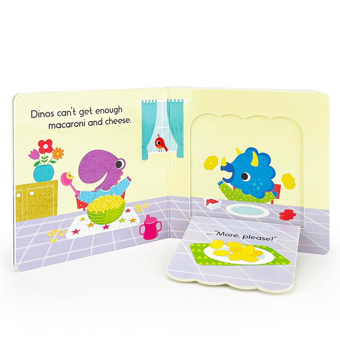 Dinos Love Donuts - A Foodie Lift-a-Flap Board Book for Babies and Toddlers to Introduce Trying New Foods; A Fun Dinosaur Adventure