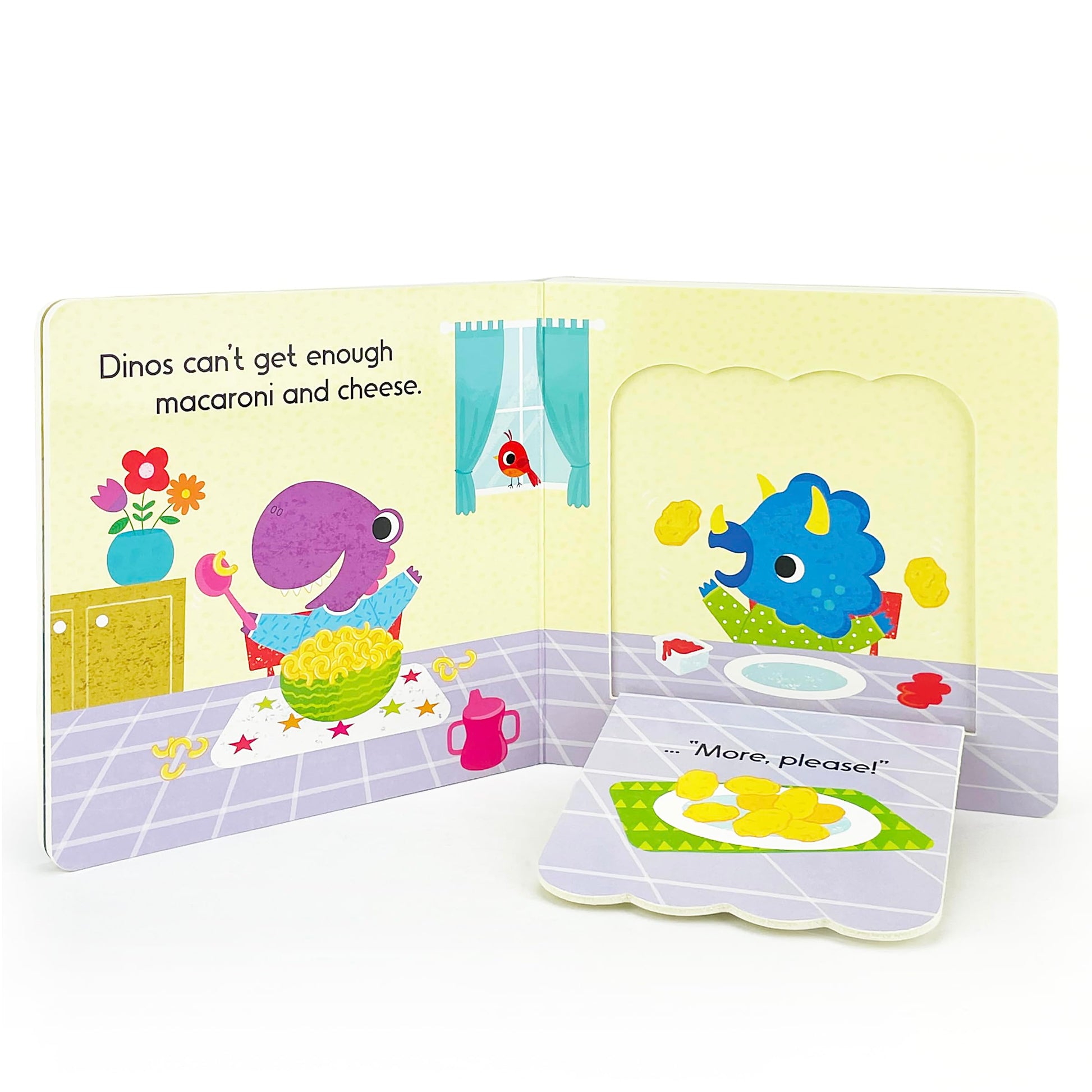 Dinos Love Donuts - A Foodie Lift-a-Flap Board Book for Babies and Toddlers to Introduce Trying New Foods; A Fun Dinosaur Adventure