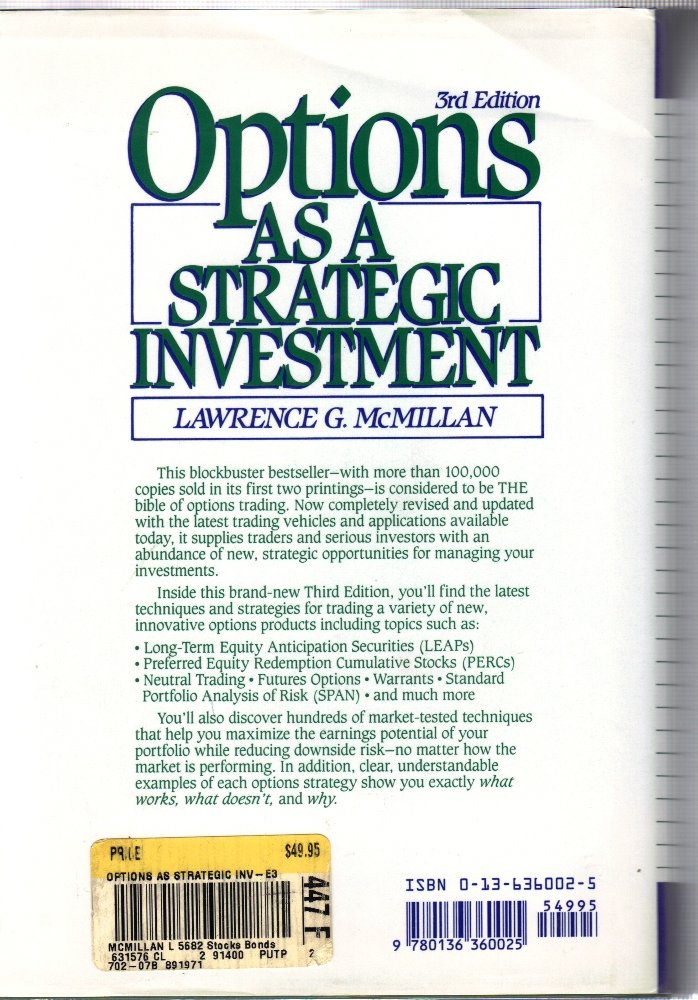 Options as a Strategic Investment, Third Edition by McMillan