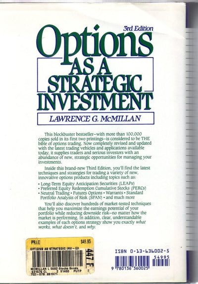 Options as a Strategic Investment, Third Edition by McMillan