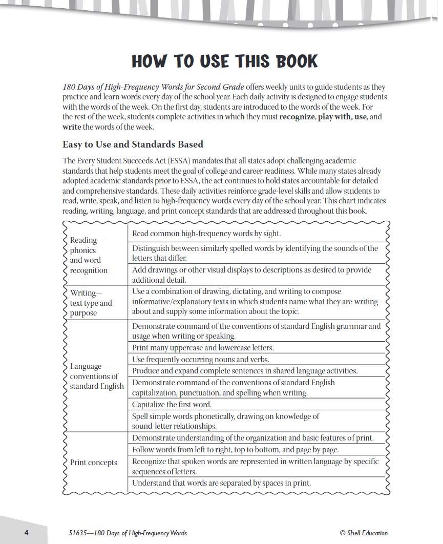 180 Days of High-Frequency Words for Second Grade - Learn to Read Second Grade Workbook - Improves Sight Words Recognition and Reading Comprehension for Grade 2, Ages 7 to 9 (180 Days of Practice)