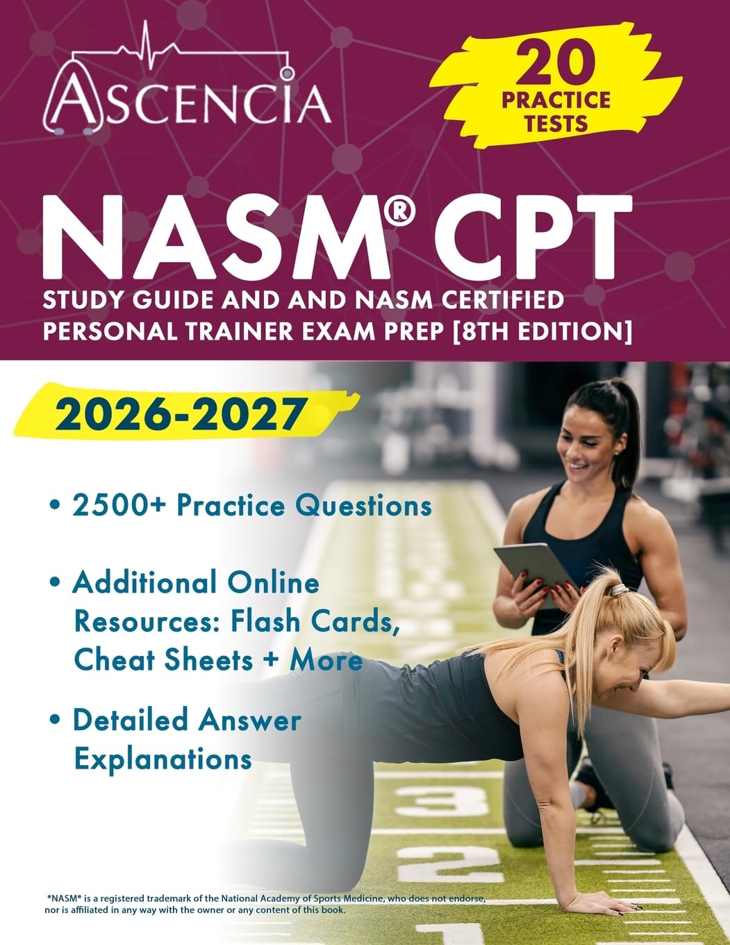 NASM CPT Study Guide 2026-2027: 20 Practice Tests (2,500+ Questions) and NASM Certified Personal Trainer Exam Prep: [8th Edition]