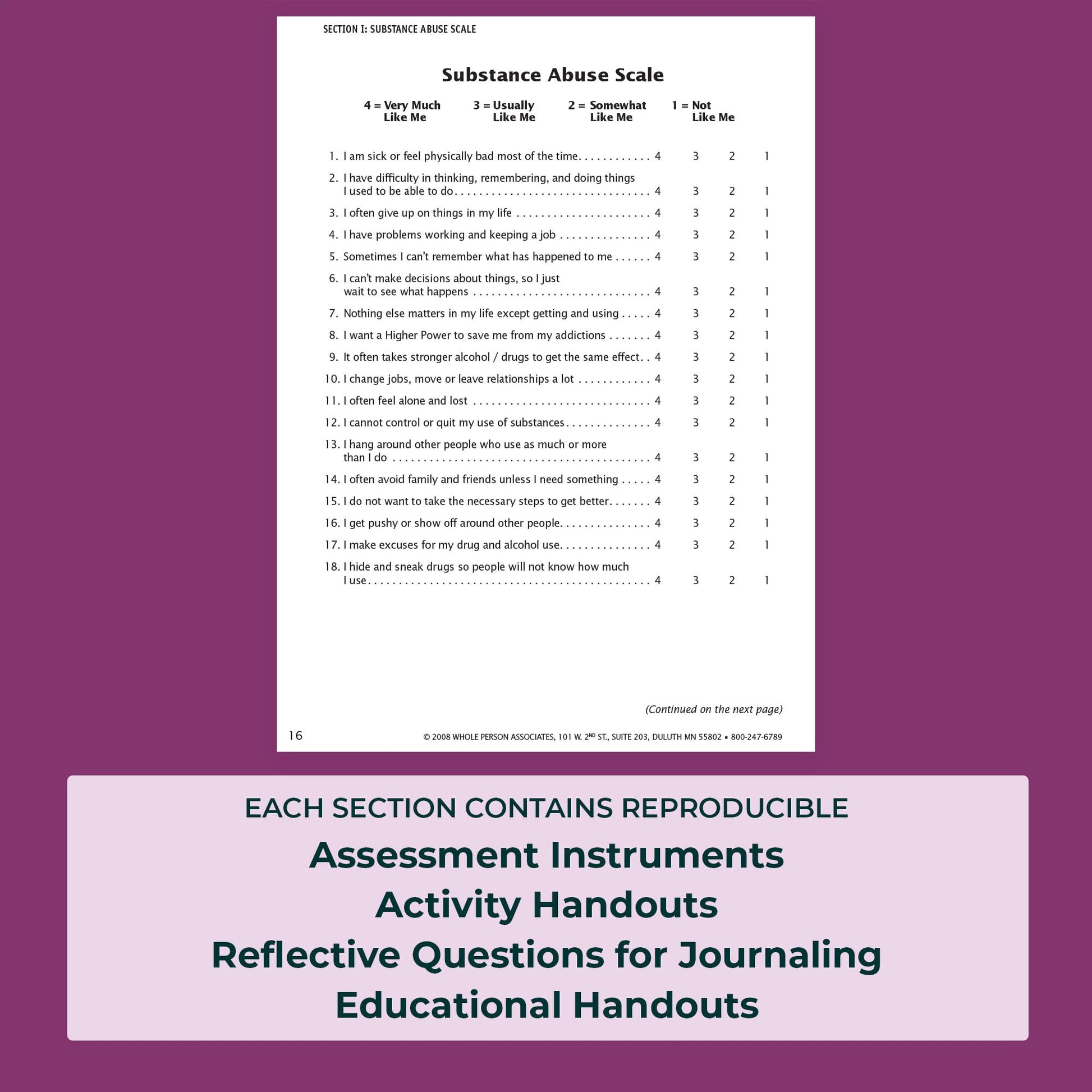 The Substance Abuse & Recovery Workbook - Self-Assessments, Exercises & Educational Handouts (Mental Health & Life Skills Workbook Series)