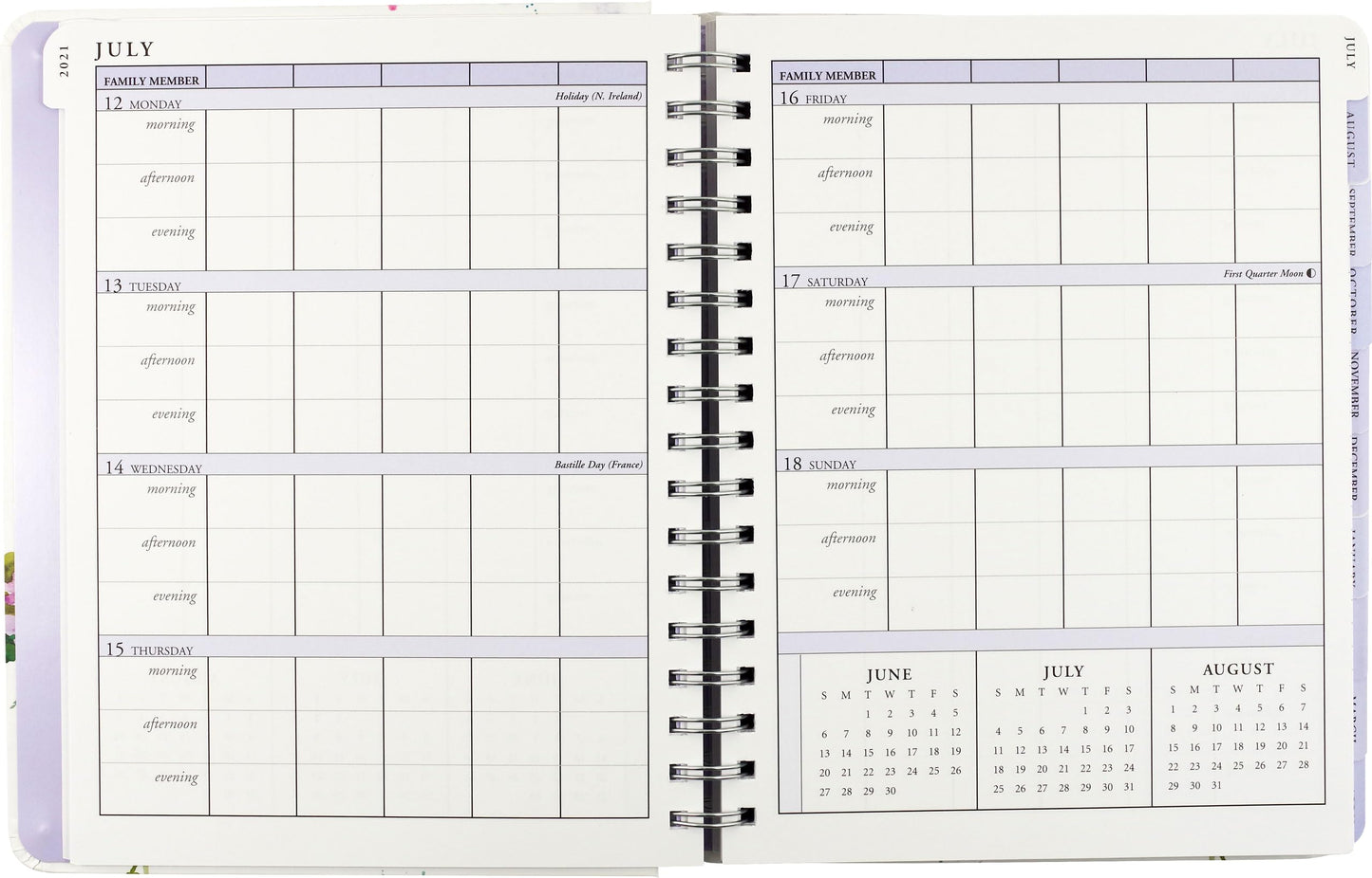 2022 Hydrangeas Mom's Weekly Planner (18-Month Family Calendar)
