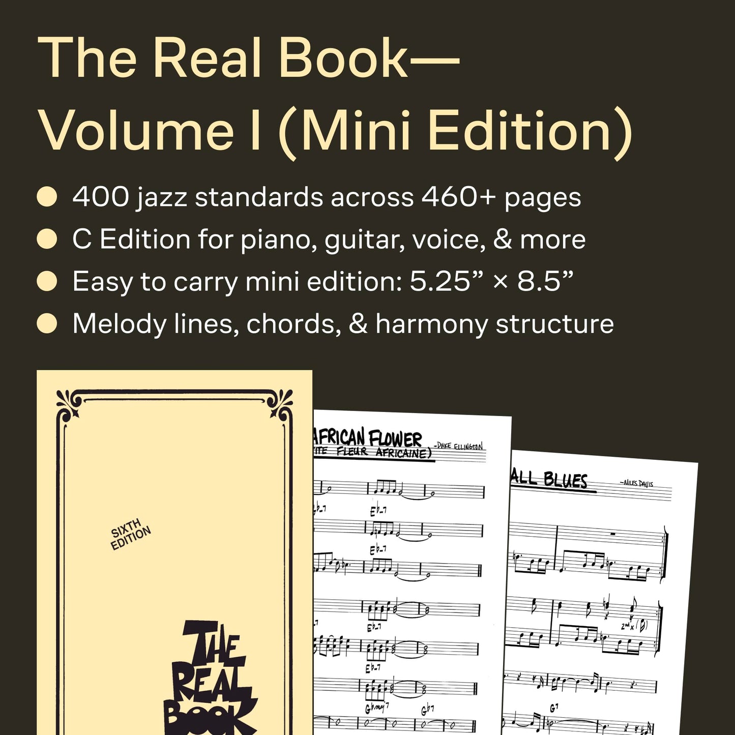 The Real Book Volume I Sixth Edition Mini Edition C Instruments  400 Jazz and Standard Songs for Piano Guitar and Vocal  Lead Sheets for Musicians and Performers  Hal Leonard