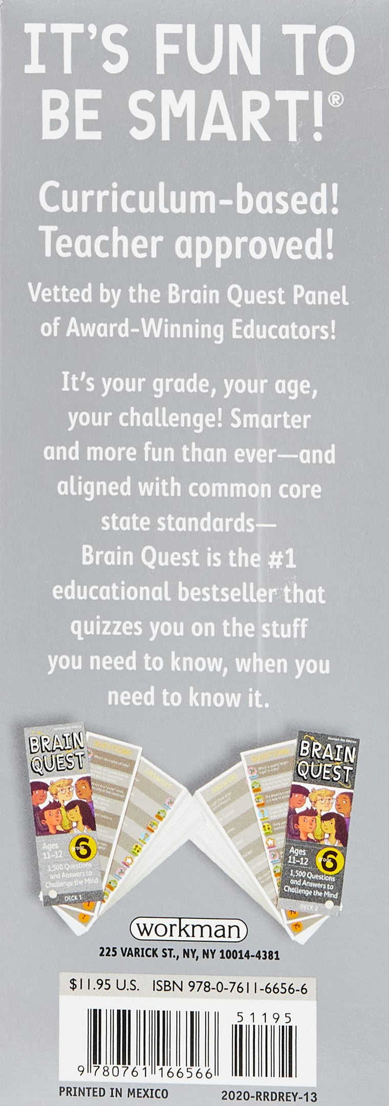 Brain Quest: Grade 6: 1,500 Questions and Answers to Challenge the Mind (Brain Quest Smart Cards) — back cover