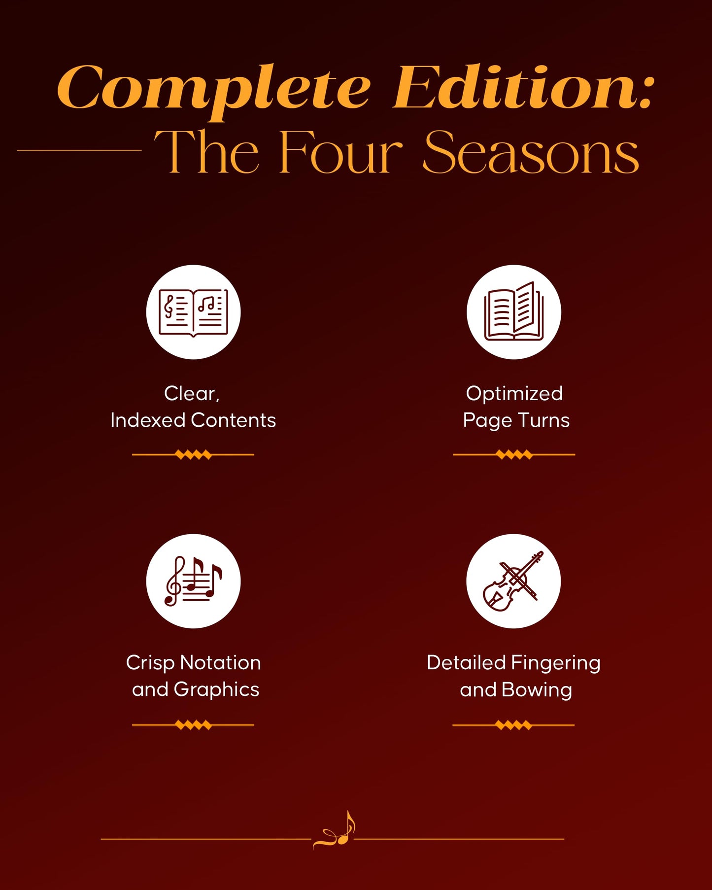 Vivaldi: The Four Seasons Complete  Violin and Piano Sheet Music Book  Baroque Masterpiece Collection for Students, Teachers, and Classical Musicians  Schirmer Library Volume 2047