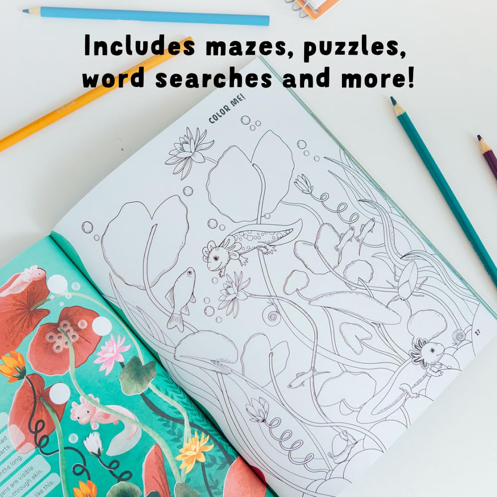 Amazing Axolotls: An Activity Book for Kids with Coloring, Mazes, Crosswords, and More