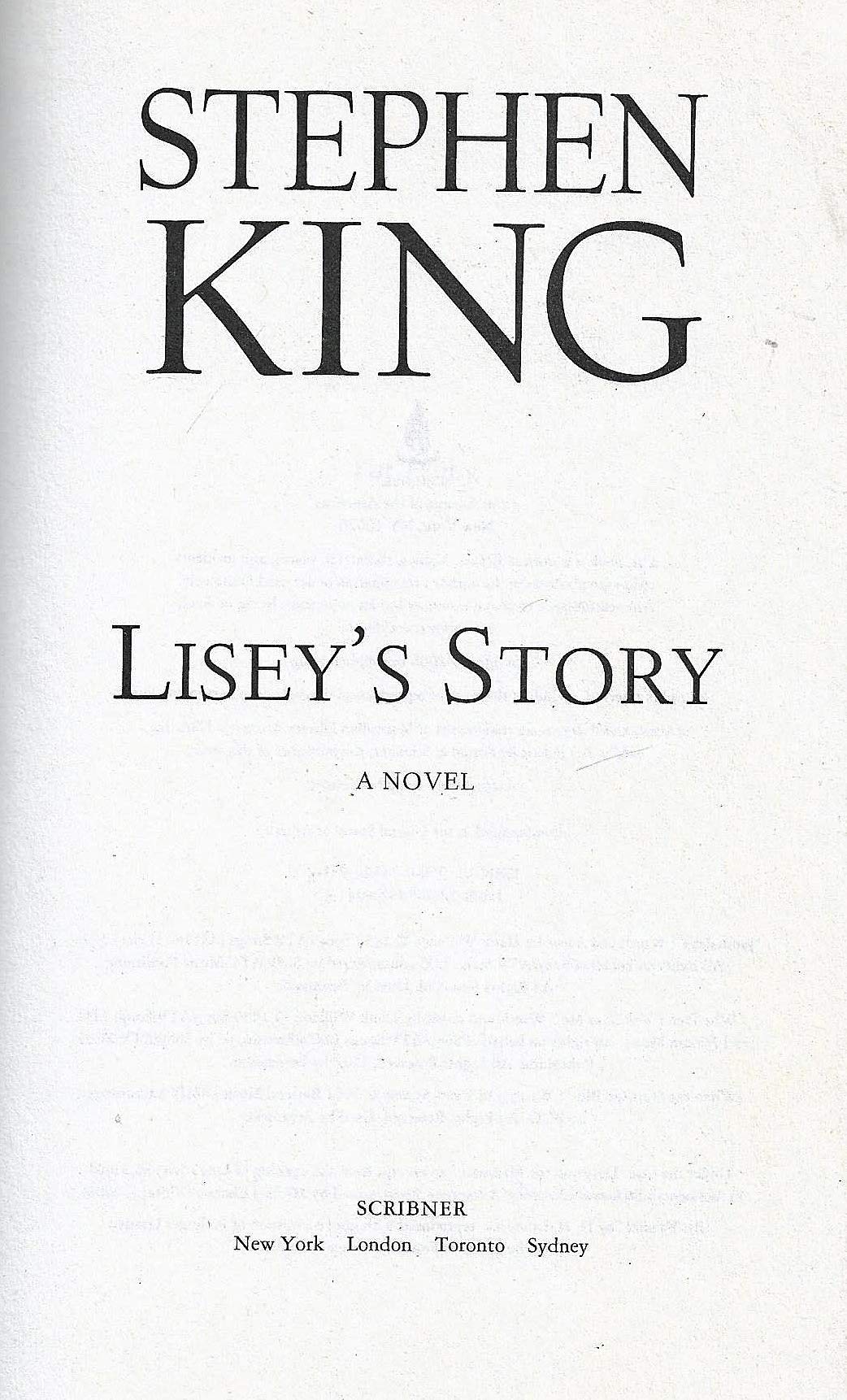 Lisey's Story by Stephen King