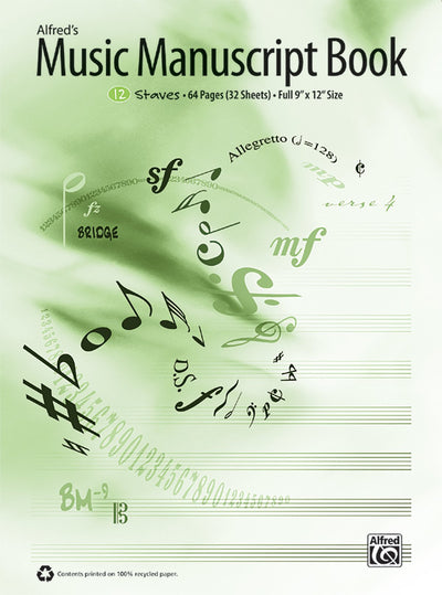 Alfred's Music Manuscript Book: 12-Stave