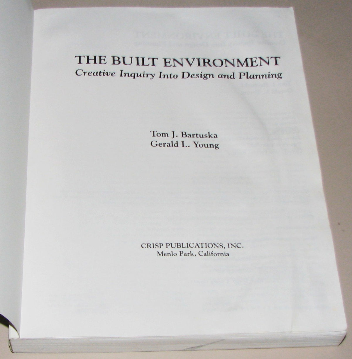 The Built Environment: A Creative Inquiry into Design & Planning
