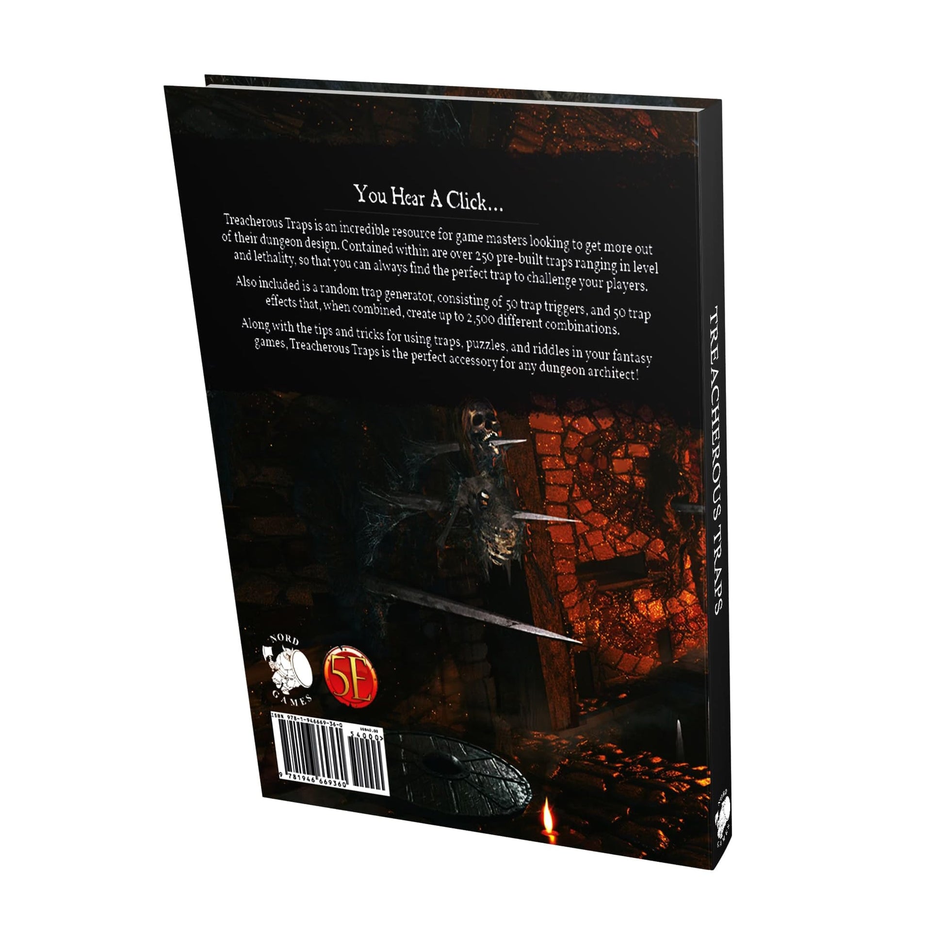 Nord Games: Treacherous Traps - Hardcover RPG Supplement Book, Dungeon Design & Traps, Tabletop Roleplaying Game, 5e D&D, 173 Pages