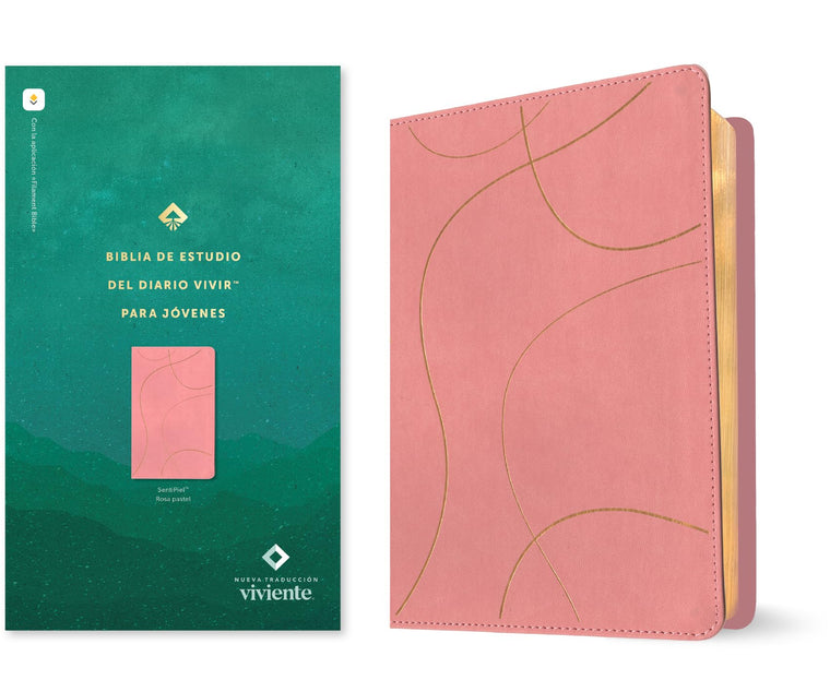 Biblia de estudio del diario vivir para jóvenes NTV con Filament (SentiPiel, Rosa pastel, Letra Roja) (Spanish Edition)