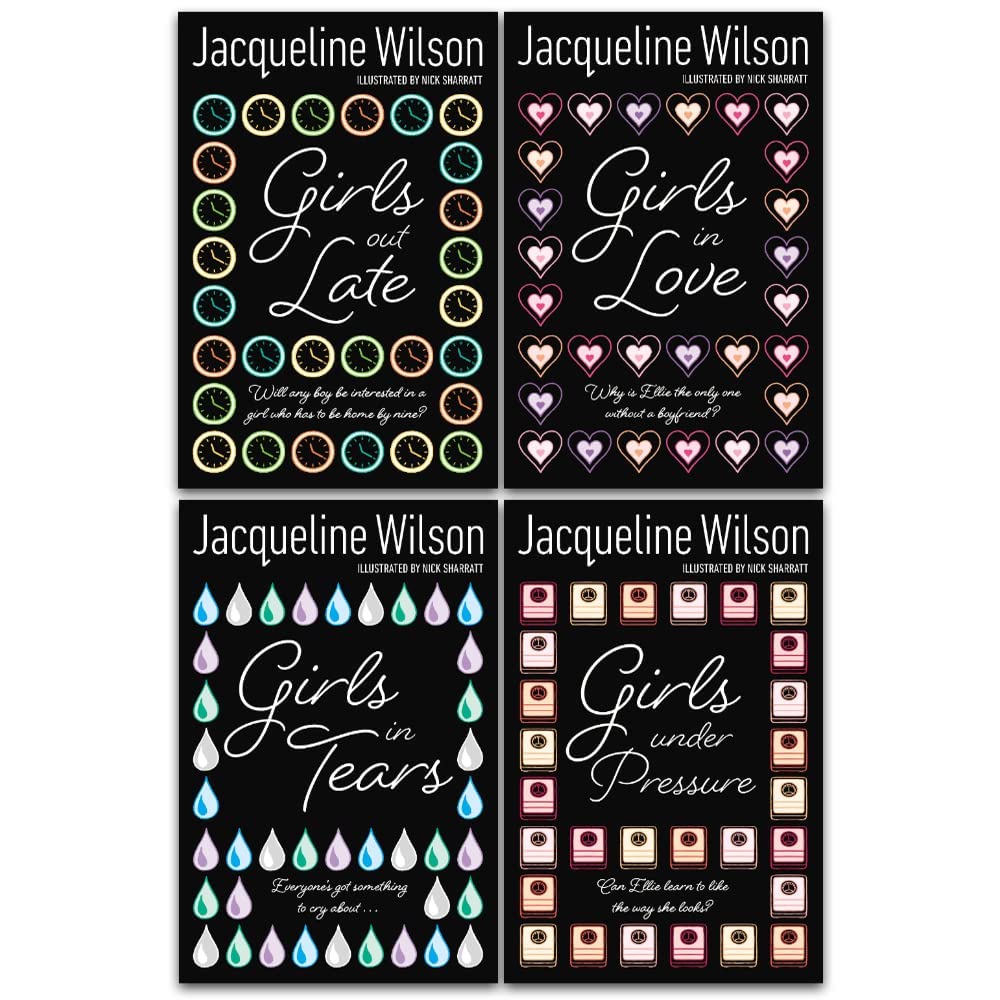 Jacqueline Wilson Girls Series 4 Books Collection Set (Girls in Love, Girls in Tears, Girls Under Pressure, Girls Out Late)