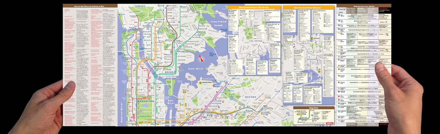 StreetSmart NYC Transit Map by VanDam-Laminated pocket size Transit map w/ subway, bus, ferry and train lines plus attractions in the Five Boros of ... Staten Island, 2024 Edition Map - Folded Map