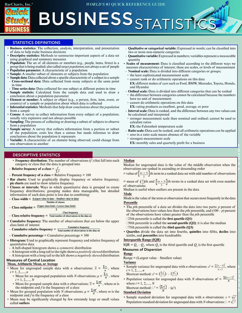 Business Statistics (Quick Study Business)