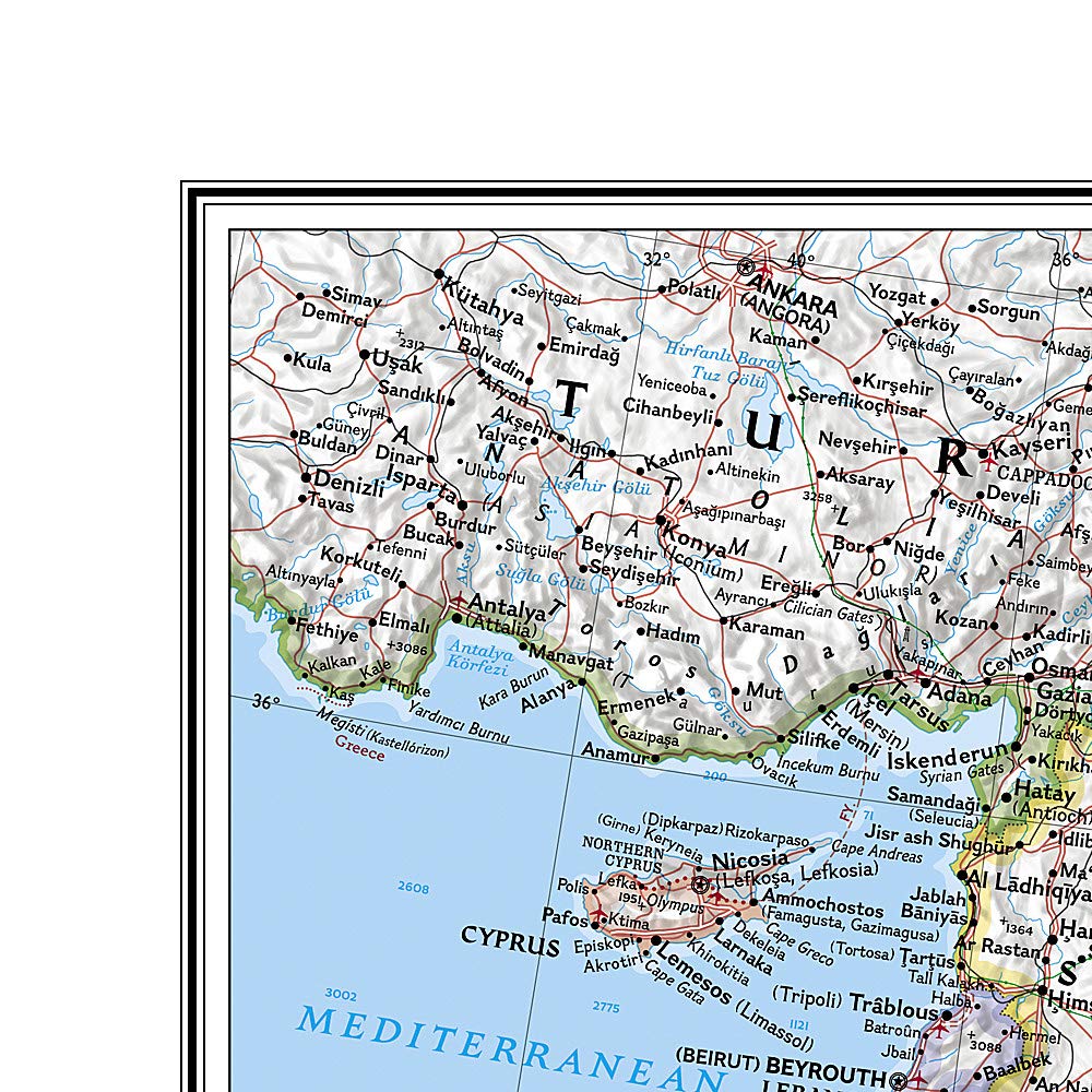National Geographic: Middle East Classic Wall Map - Laminated (30.25 x 23.5 inches) (National Geographic Reference Map)