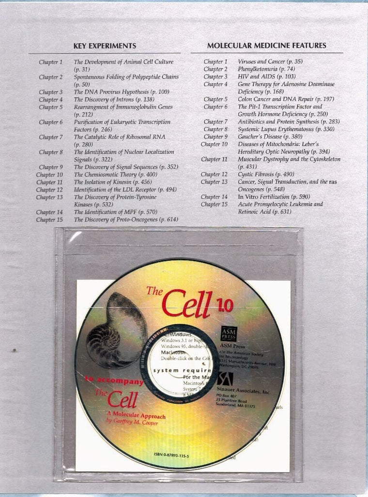 The Cell: A Molecular Approach — back cover