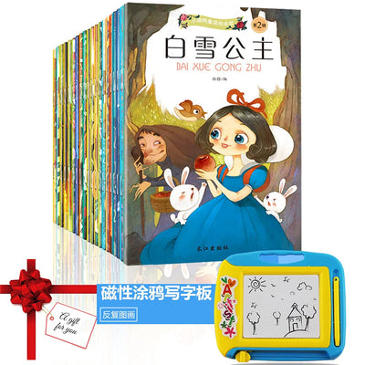 20 Classic Fairy Tale Books for Children Aged 2-6, Bedtime Story Books, Written in English And Chinese Pinyin, with Beautiful Illustrations, Suitable for Early Chinese and English Bilingual Learning