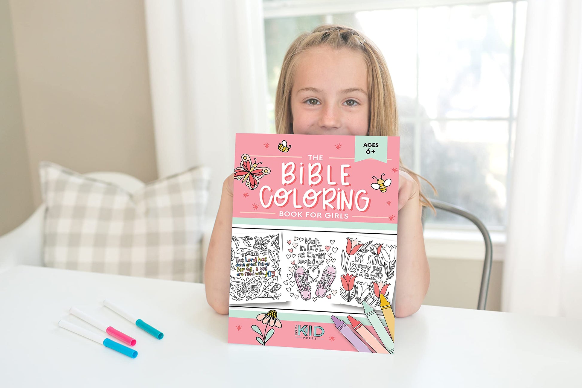 The Bible Coloring Book for Girls: Color 40 Cute Designs of Inspirational Verses & Christian Artwork