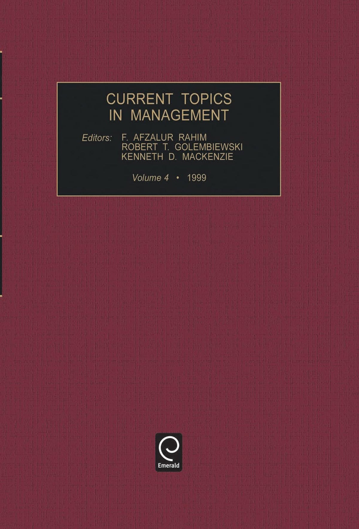 Current Topics in Management (Current Topics in Management, 4)