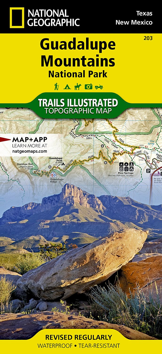Guadalupe Mountains National Park Map (National Geographic Trails Illustrated Map, 203)