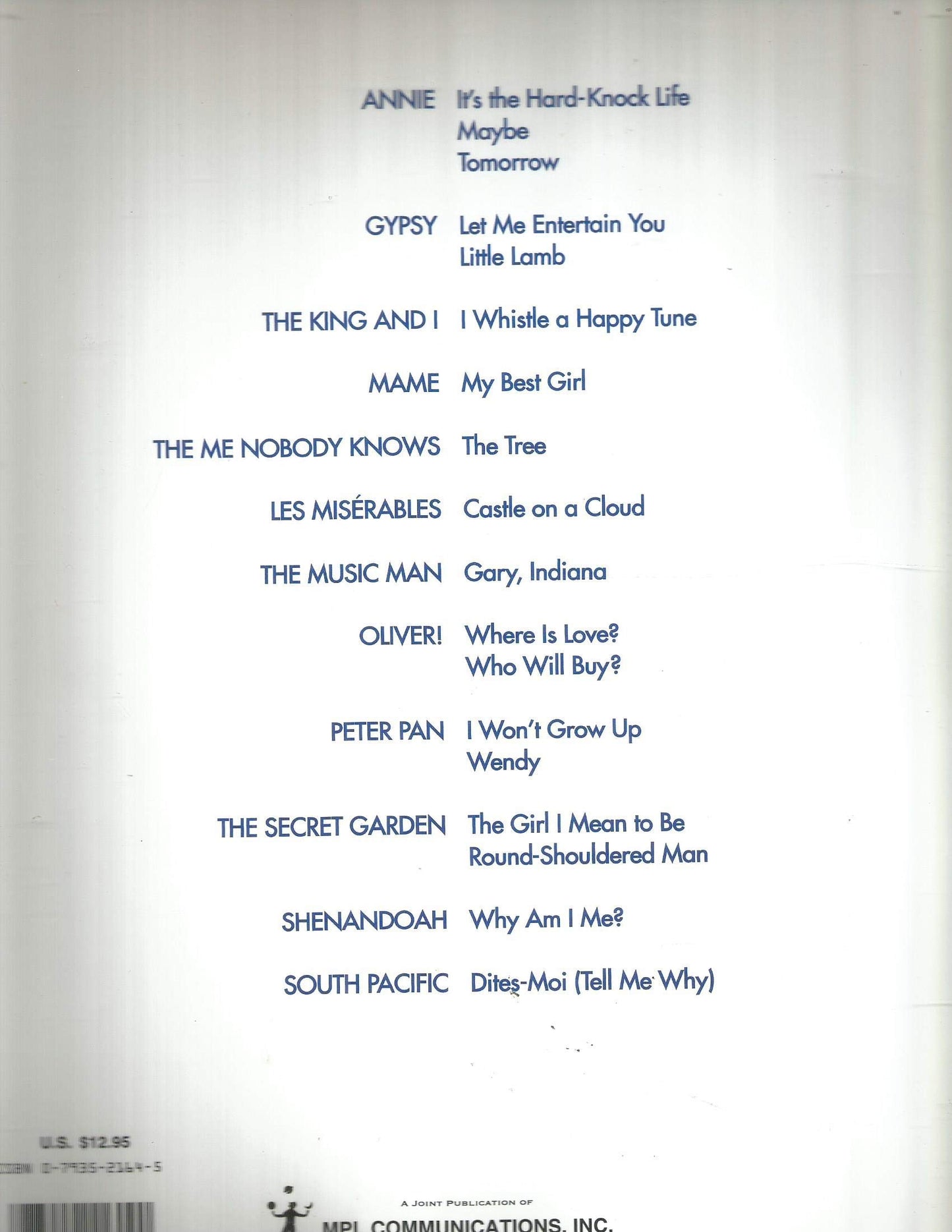 Kids' Broadway Songbook: Songs Original Sung on Stage by Children