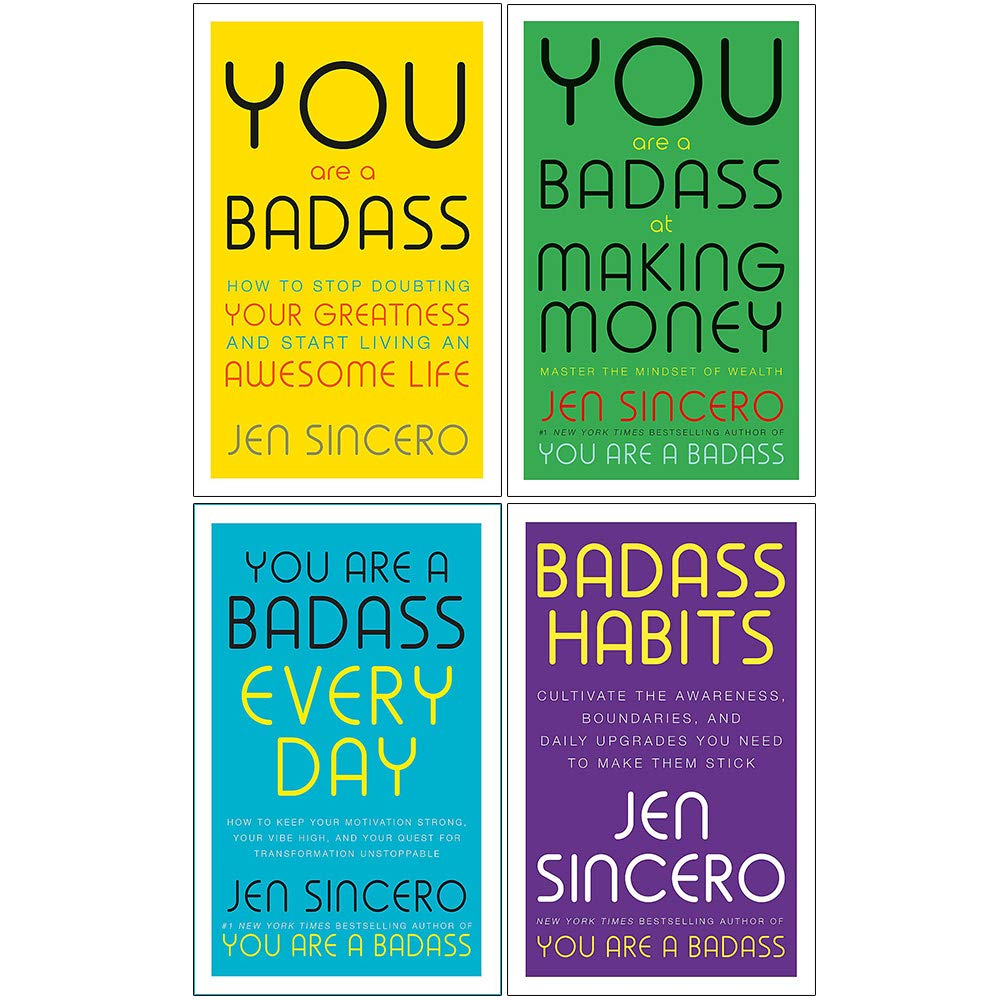 You Are a Badass Series 4 Books Collection Set by Jen Sincero (You Are a Badass, You Are a Badass at Making Money, You Are a Badass Every Day & Badass Habits)