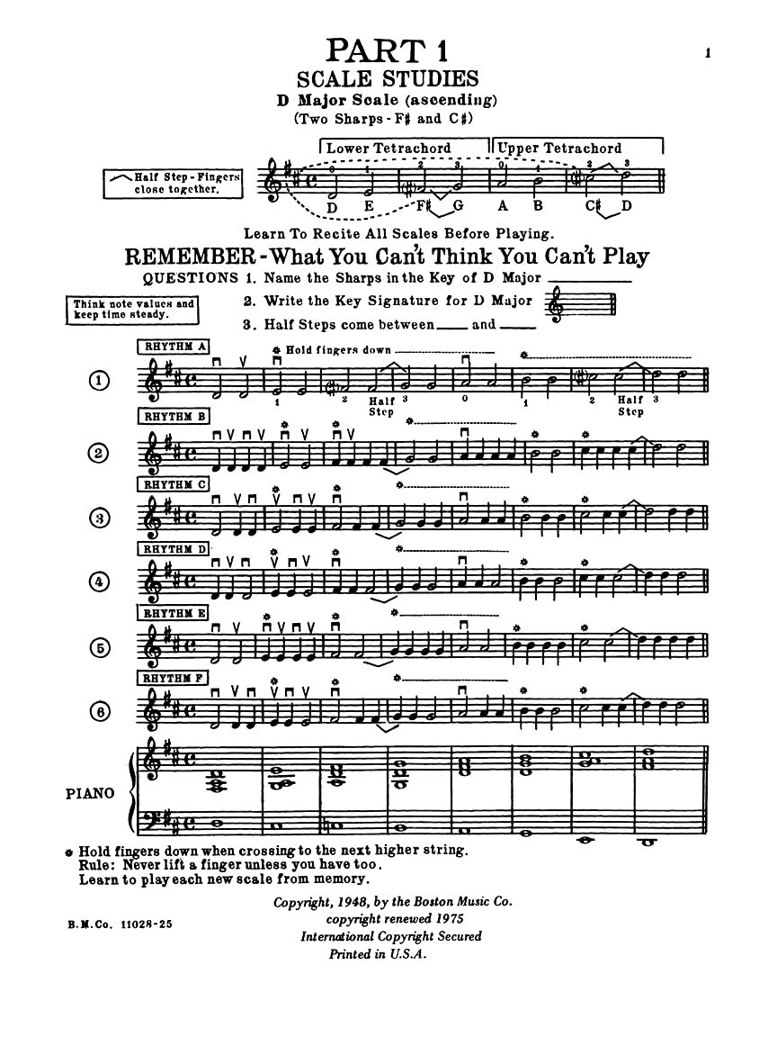 A Tune a Day - Violin: Beginning Scales