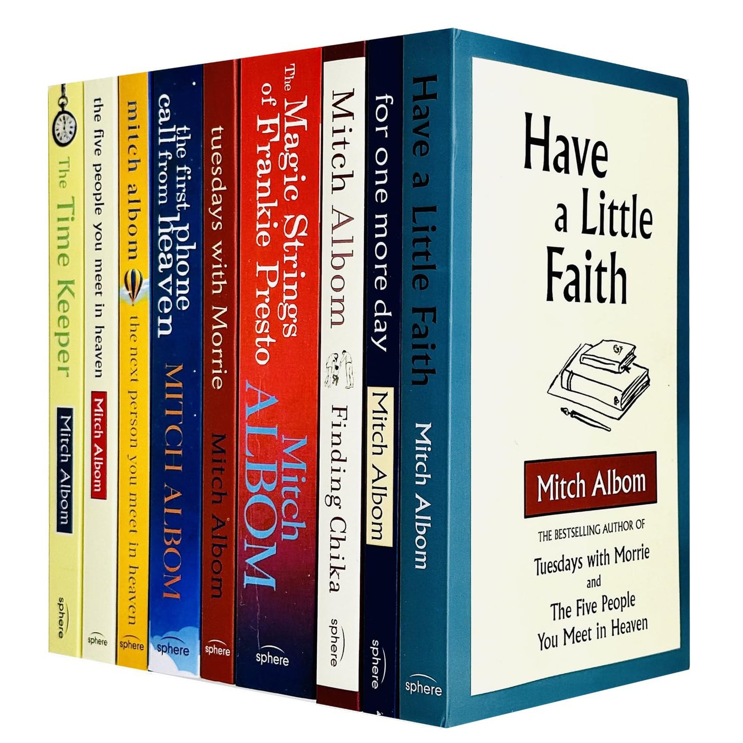 Mitch Albom Collection 9 Books Set (Have A Little Faith,For One More Day,Finding Chika,Magic Strings of Frankie Presto,Tuesdays With Morrie,First Phone Call From Heaven, The Time Keeper & More)