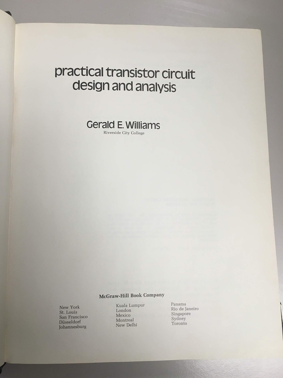 Practical Transistor Circuit Design and Analysis