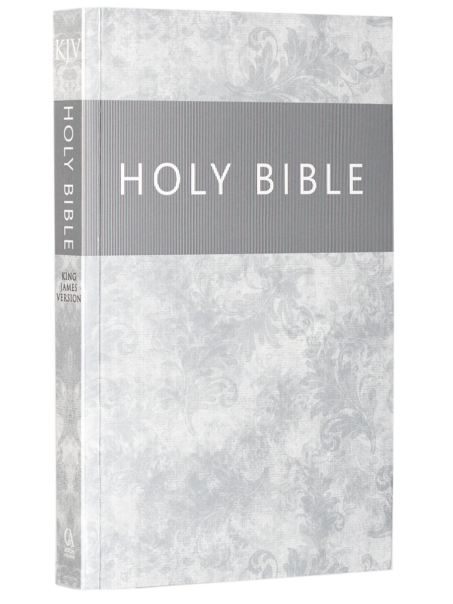KJV Holy Bible, Outreach Bible - Softcover, King James Version, Silver Damask (KJV Outreach Editions)