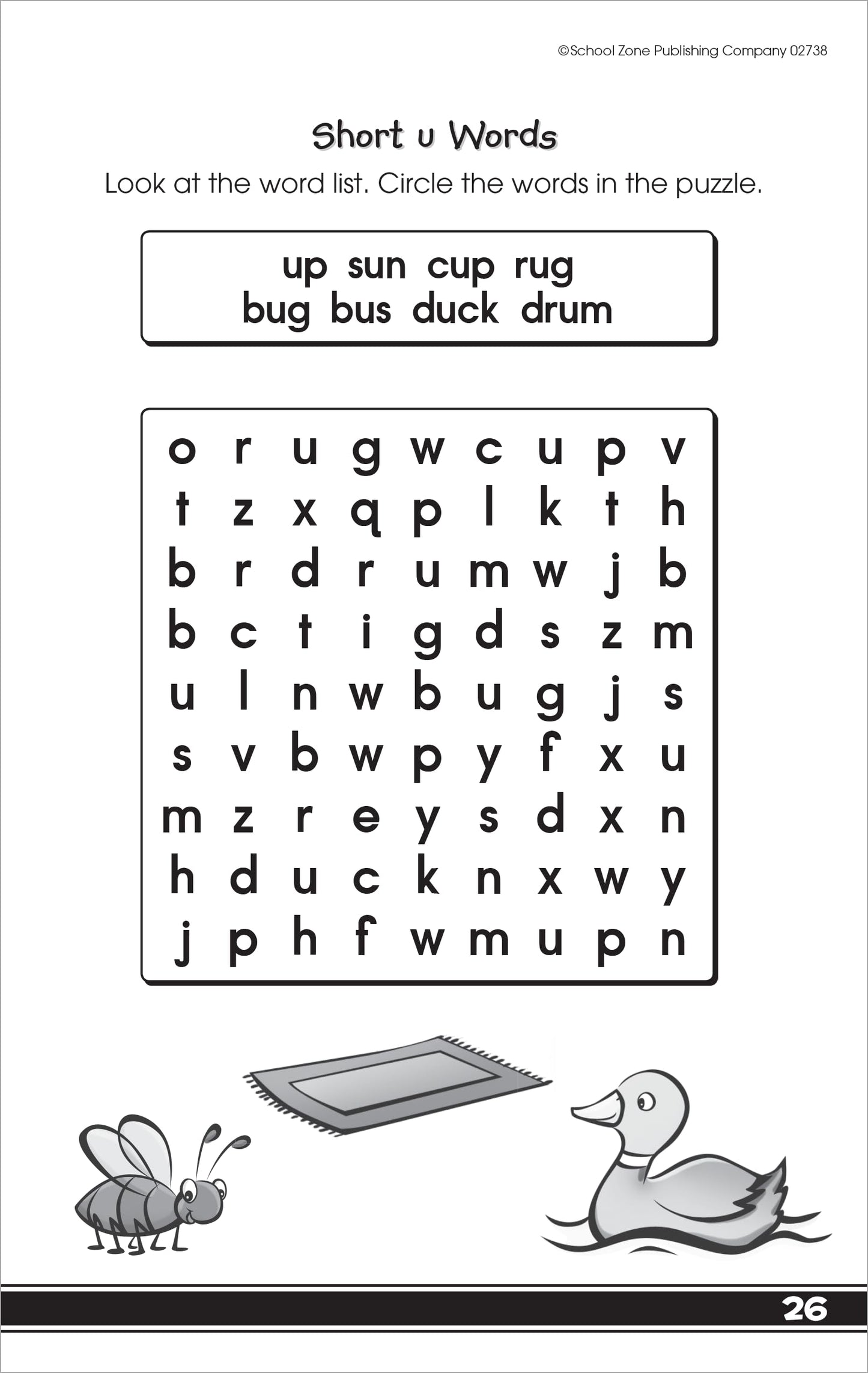 School Zone My First Word Searches Workbook: 48 Pages, Kindergarten, 1st Grade, Activity Pad, Search & Find, Word Puzzles, Ages 5 to 7 (Little Busy Book Series)