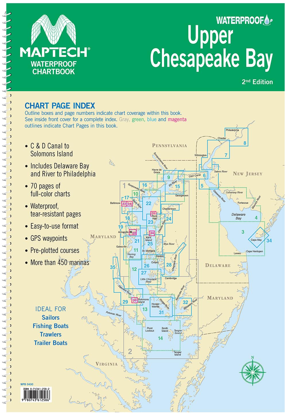 Upper Chesapeake Bay MAPTECH Waterproof Chart 2nd Edition