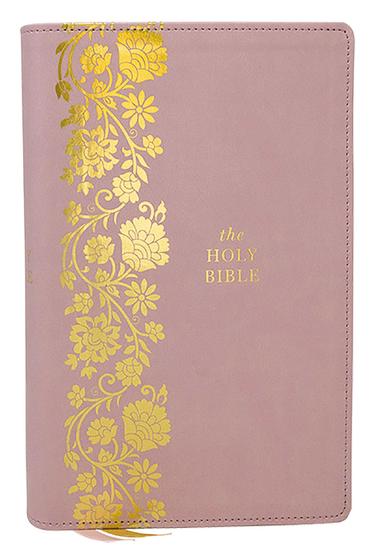 KJV Personal Size Large Print End-of-Verse Reference Bible, Pink Leathersoft, Red Letter, Comfort Print