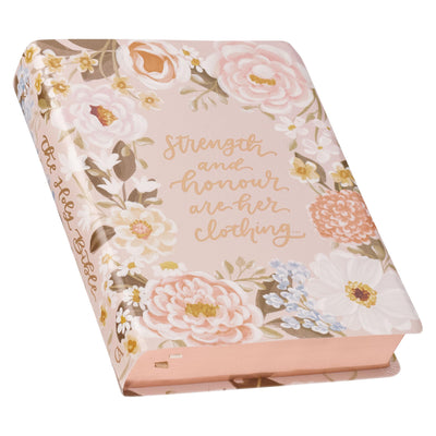 KJV Note-taking Bible, Special Edition, Journal Space, Reading Plan, Maps, Concordance, King James Version Holy Bible, Margo Peach Floral, 8.65 pt. (KJV Note-taking Loveall Edition)