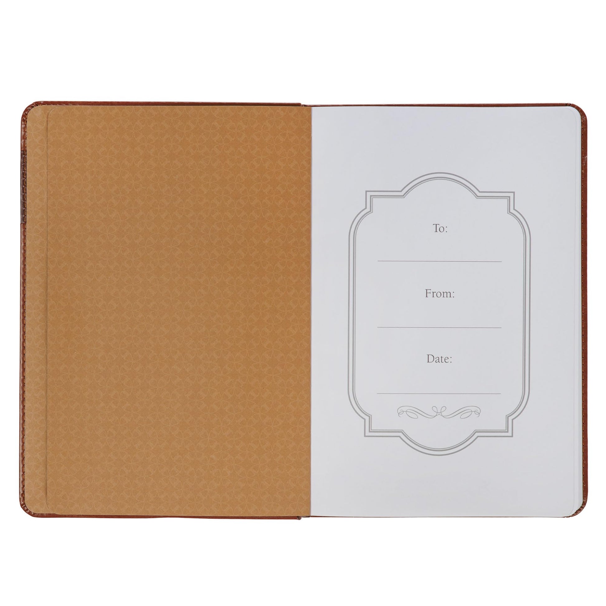 Christian Art Gifts Tan Faux Leather Journal, Be Still and Know - Psalm 46:10, Flexcover Inspirational Notebook w/Elastic Closure 160 Lined Pages w/Scripture, 5.8 x 8.5 Inches