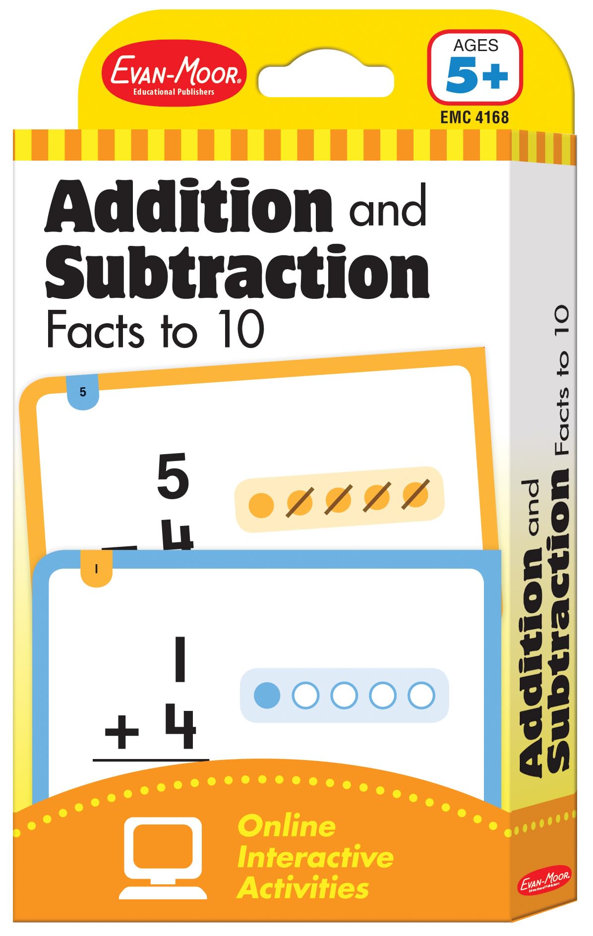 Evan-Moor Learning Line Flashcards: Addition and Subtraction Facts to 10, Grade 1+ (Age 5+)
