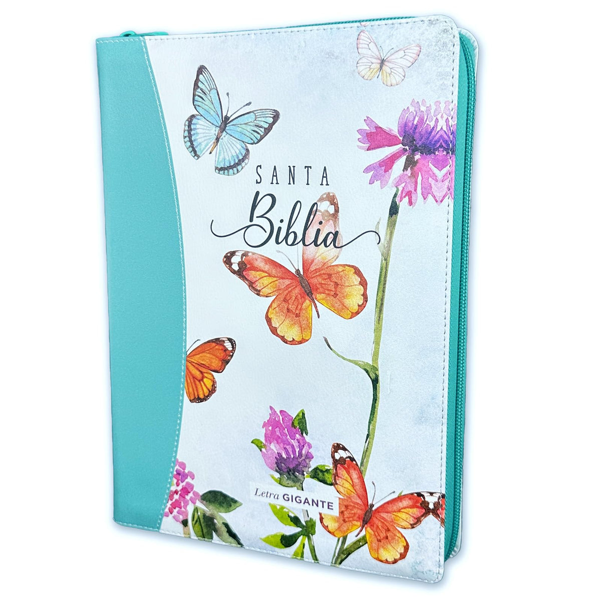 Biblia para Mujer Letra Gigante 15 puntos con Cierre Reina Valera 1960 turquesa floral con indice (Spanish Edition)