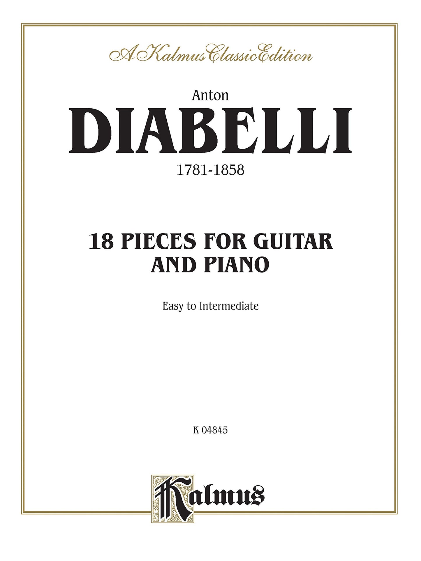 18 Pieces for Guitar and Piano (Kalmus Edition)
